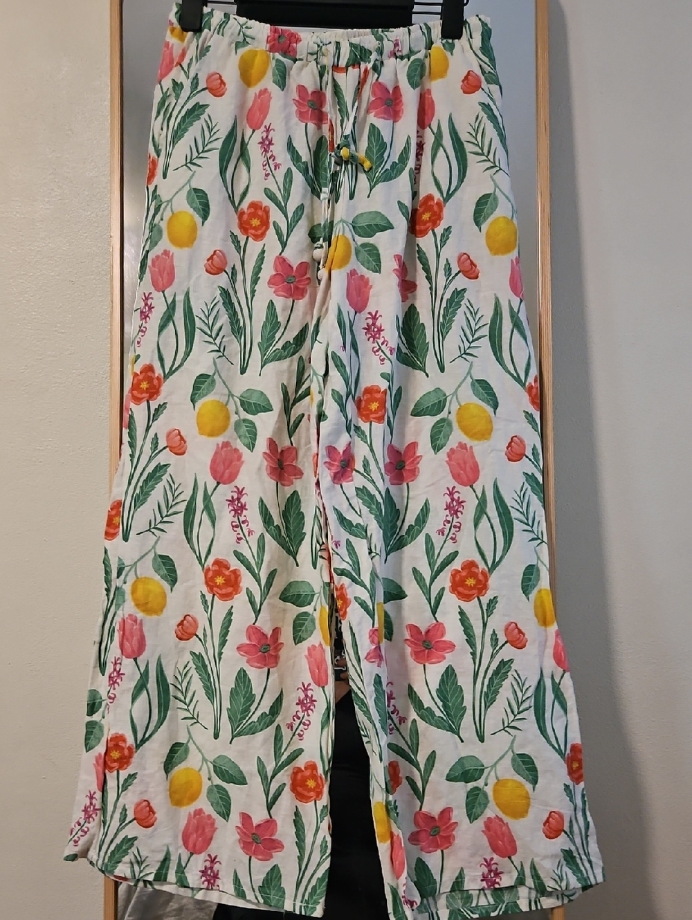Rachel Zoe Linen Blend Floral Wide Leg Pants NWT Small